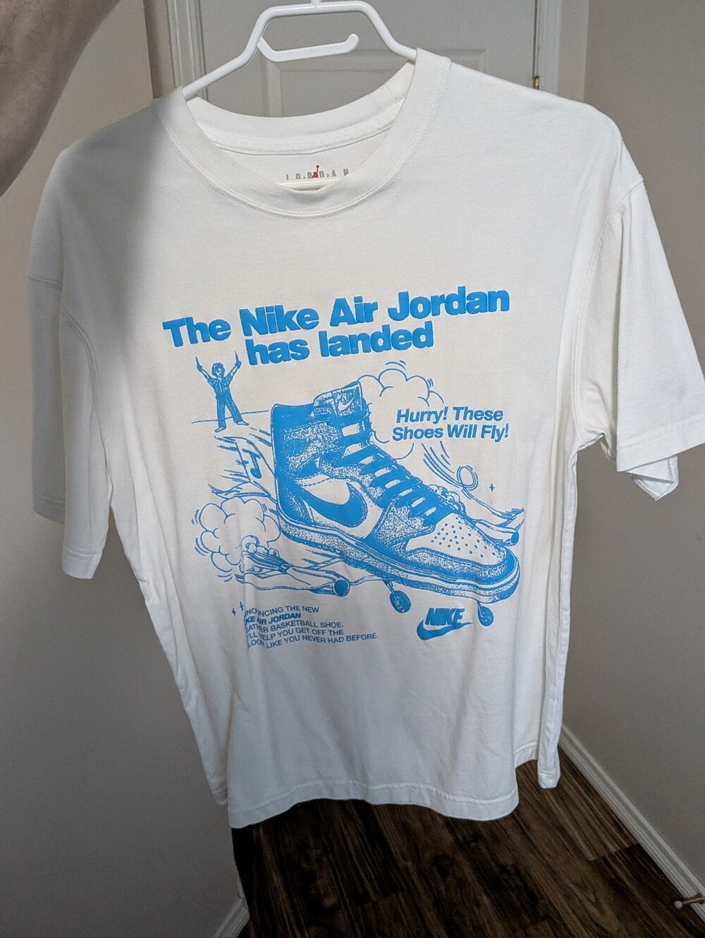 Nike Air Jordan Graphic Tee - White with Blue Print